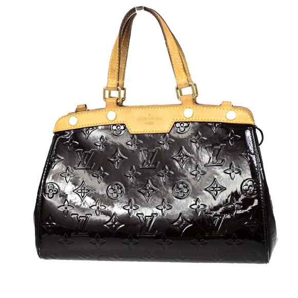 LOUIS VUITTON Brea PM Hand Bag Monogram Vernis Leather Amarante - Picture 1 of 16